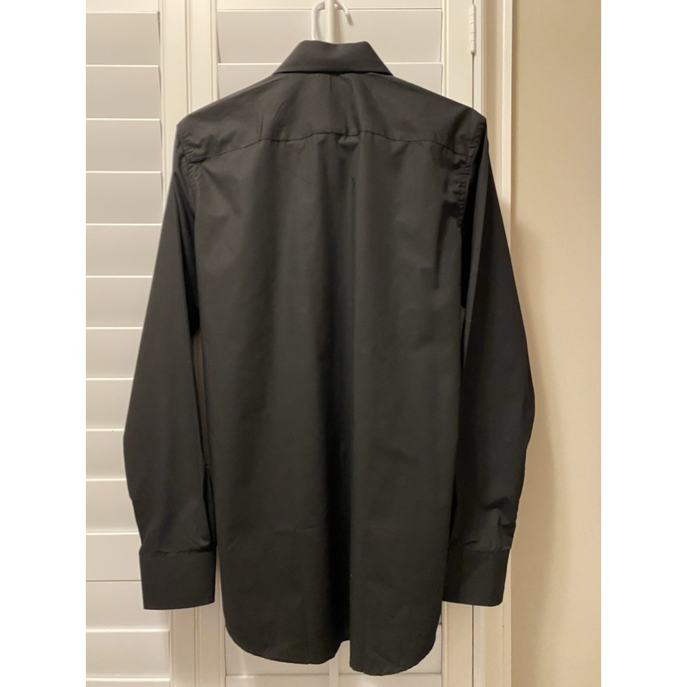 Omega Italy Shirt‎ Mens Black Long Sleeve Collared Cotton Blend Button Up Medium - Picture 2 of 5